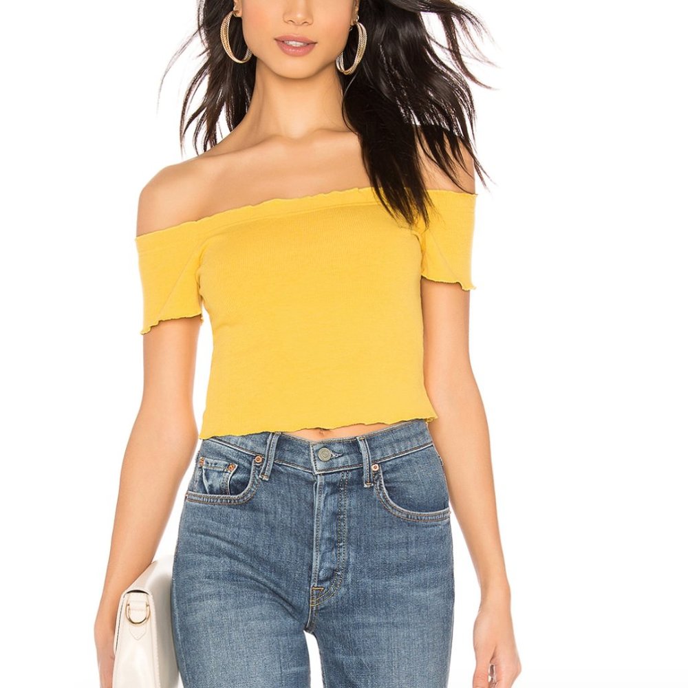 Superdown Yellow Off The Shoulder Top